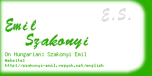 emil szakonyi business card